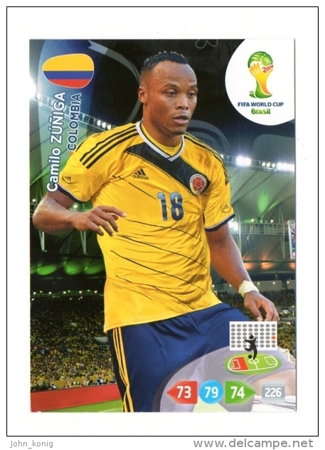 PANINI FIGURINA TRADING CARD ADRENALYN XL (NO STICKER) BRASIL WORLD CUP 2014 - COLOMBIA - CAMILO ZUNIGA - Other & Unclassified