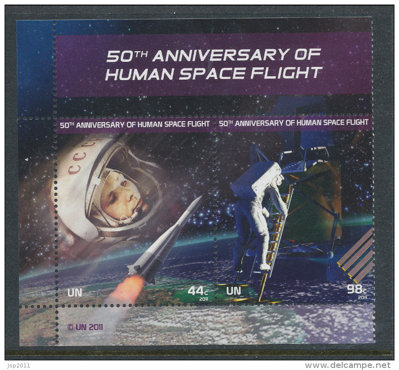 UN New York 2011. Michel # 1270-1271.  50 Anniv Of Human Space Flight, MNH (**) - Nuevos