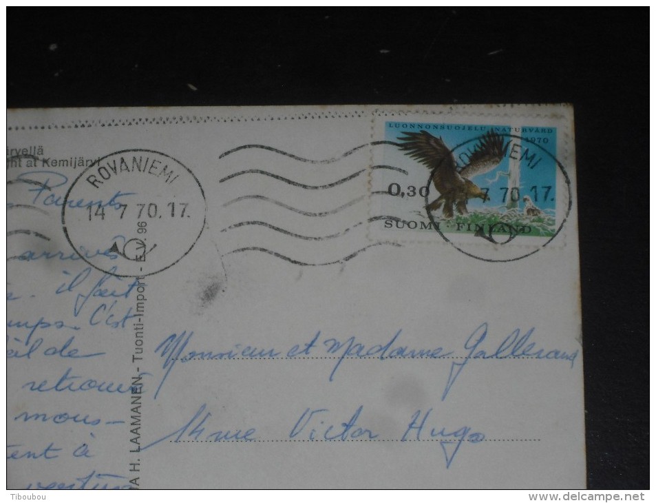 LETTRE FINLANDE FINLAND SUOMI AVEC YT 633 - FAUNE OISEAU RAPACE AIGLE EAGLE - CPM ROVANIEMI - - Lettres & Documents