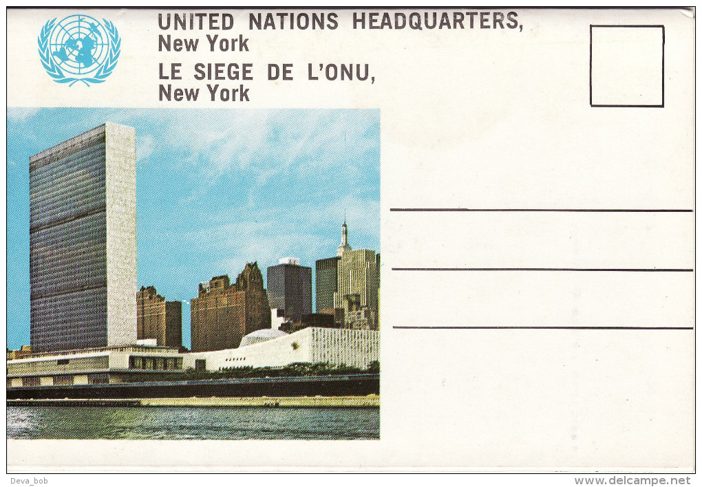 US Letter Card United Nations Headquarters New York US UN HQ Le Siege De L´ONU - Otros Monumentos Y Edificios