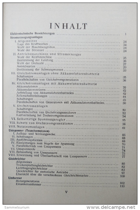 "AEG Hilfsbuch Für Elektrische Licht- Und Kraftanlagen" Von 1939 - Technical