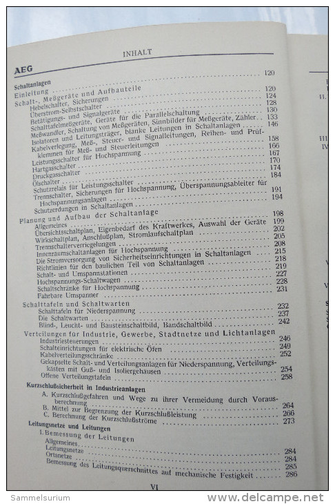 "AEG Hilfsbuch Für Elektrische Licht- Und Kraftanlagen" Von 1939 - Technical