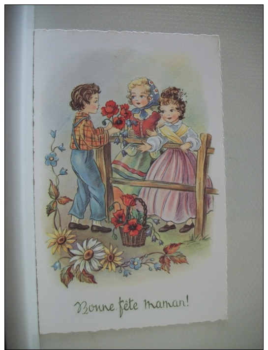 LOT 41 E DE 6 CARTES POSTALES ANCIENNES DIFFERENTES D'ENFANTS  BONNE FETE MAMAN - Humor