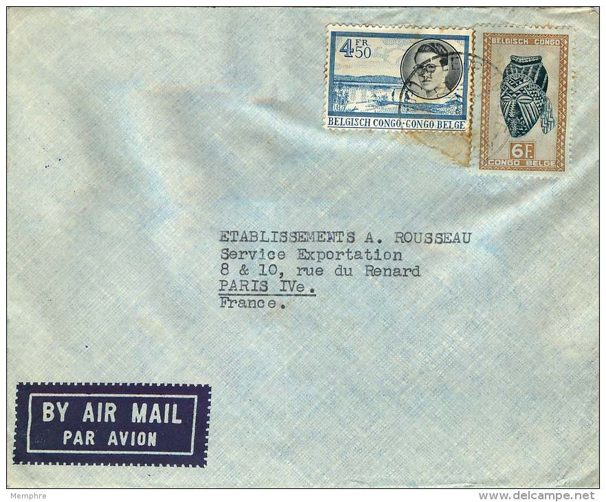 Lettre Avion  Pour La France  Masques 6f, Baudouin 4,50f - Covers & Documents