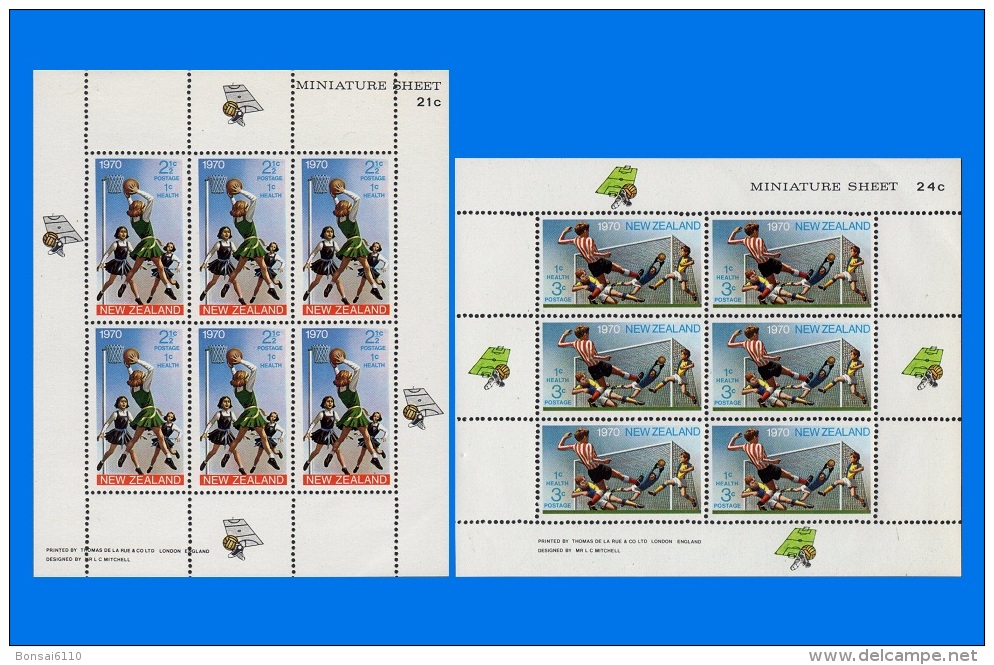 NZ 1970-0001, Health Stamps, 2 Miniature Sheets MNH - Blocks & Sheetlets