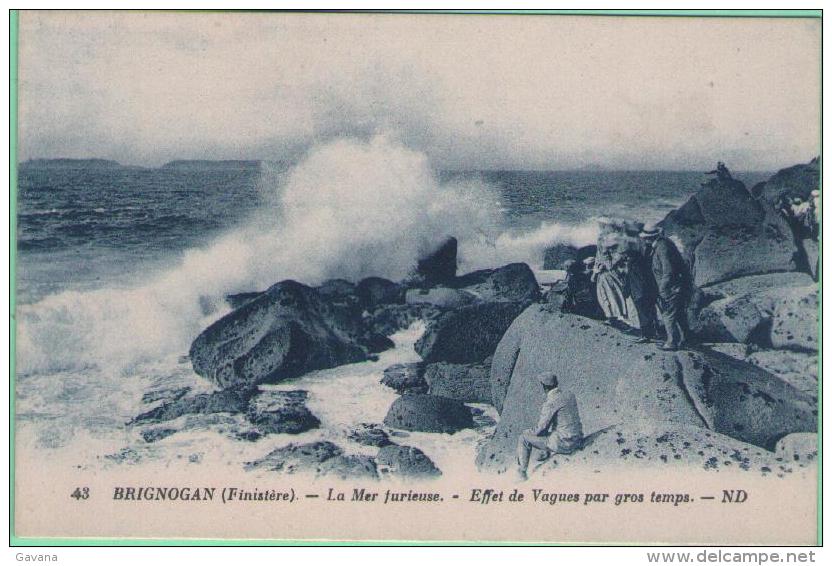 29 BRIGNOGAN - La Mer Furieuse - Effet De Vagues Par Gros Temps - Brignogan-Plage