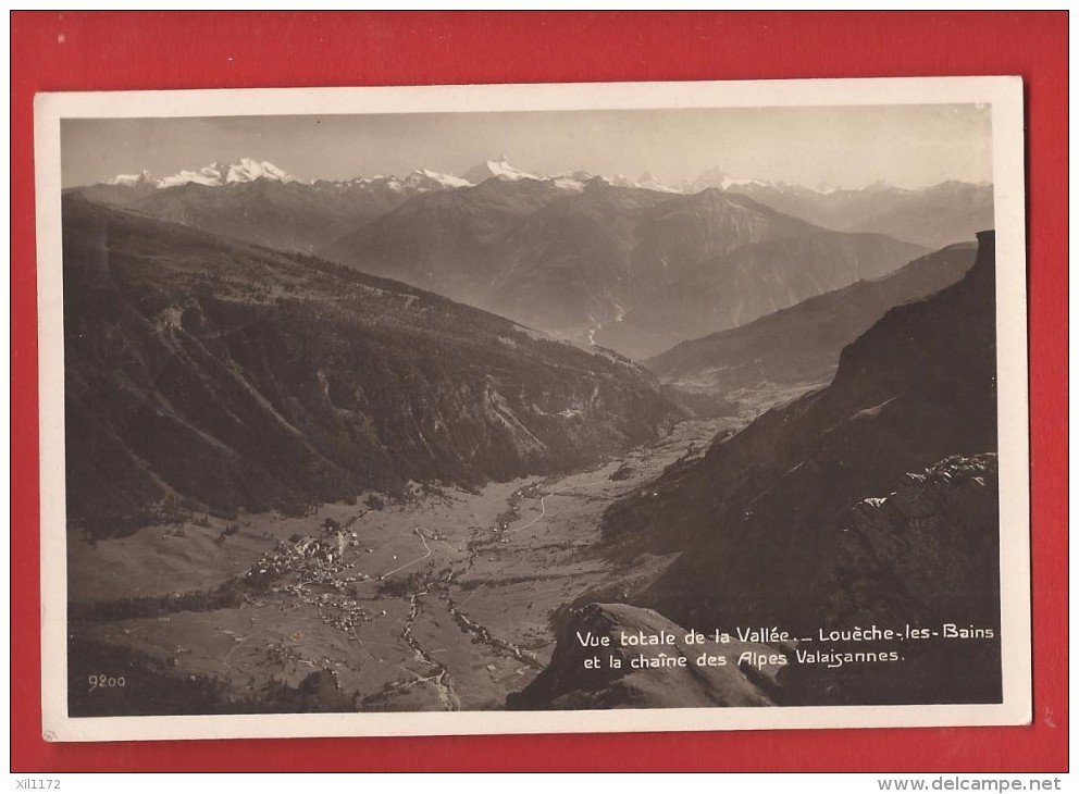 CLO-12  Loèche Vue Totale De La Vallée Du Rhône, Leukerbad. Cachet 1927. - Loèche