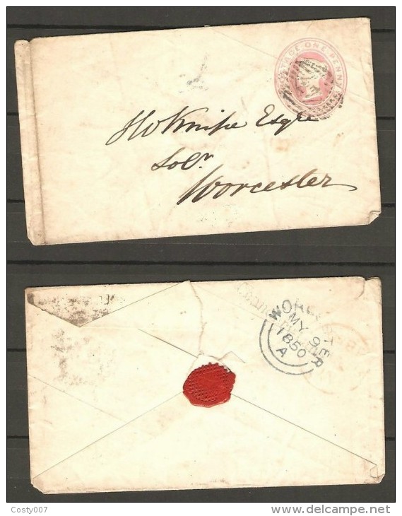 Great Britain 1850 Postal History Rare Victoria Cover WORCESTER D.233 - Briefe U. Dokumente