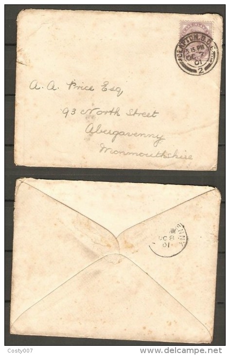 Great Britain 1901 Postal History Rare Victoria Cover CLAPTON D.236 - Briefe U. Dokumente