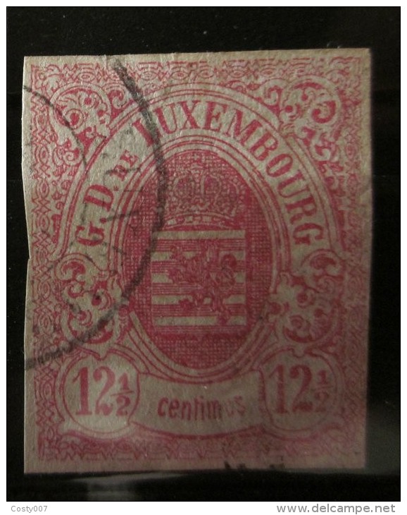 Luxembourg 1859 Definitives Coat Of Arms 12 1/2C Rosa Yv.7 Mi.7 Used AM.269 - 1859-1880 Armoiries