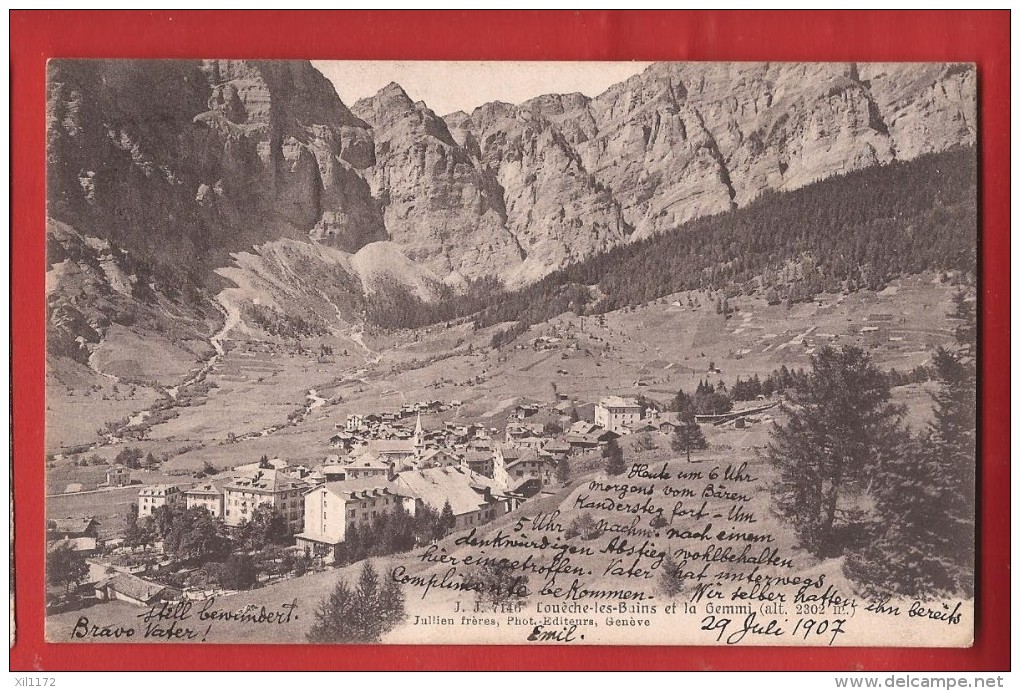 CLO-21 Loèche-les Bains Et La Gemmi . Leukerbad 1907 - Loèche