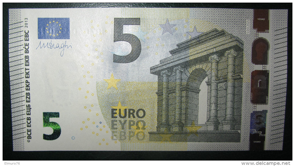 5 EURO S002G5 DRAGHI ITALY ITALIA SERIE SB Perfect UNC - 5 Euro