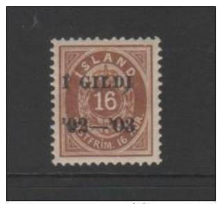 ICELAND...mh...1902-03. .SCV= $35.00...#55 - Unused Stamps