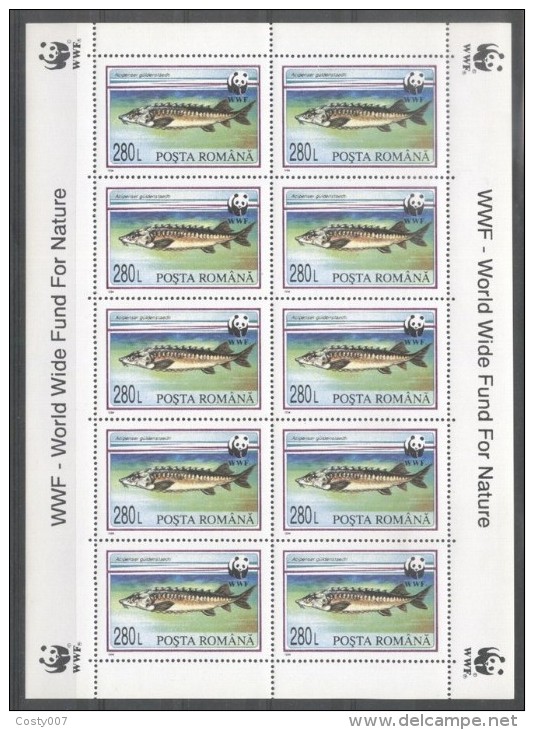 Romania 1994 WWF Fishes 280L Perf. Sheetlet MNH S.705 - Neufs