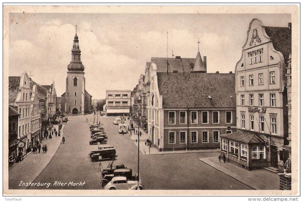 INSTERBURG Alter Markt Hotel Rheinischer Hof Tschernjachowsk Wilhelm Daume Autos Ungelaufen - Ostpreussen