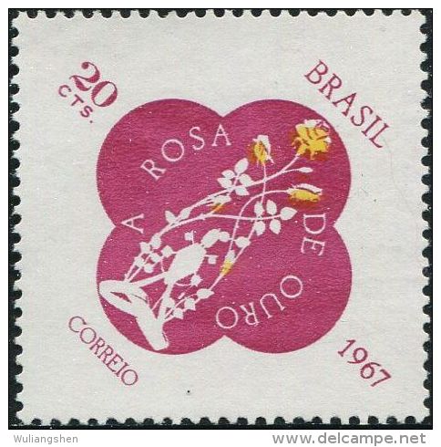 BX0079 Brazil 1967 Pope Offered Grants Rose 1v MNH - Ungebraucht