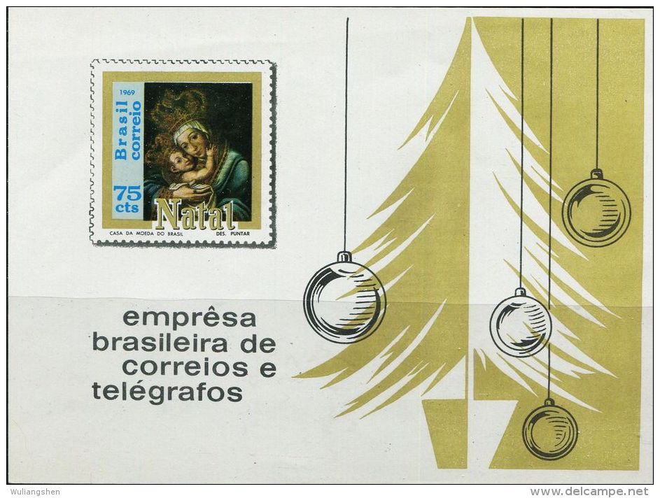 BX0096 Brazil 1969 Christmas Monastery Paintings M MNH - Ungebraucht