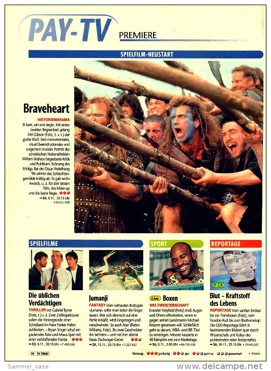 TV  Today  Zeitschrift  -  8.11. 1997  -  Mit : Der Wettlauf Um Diana  -  Julia Roberts Und Mel Gibson - Film & TV