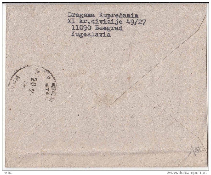 Airmail Cover, Envelope, Beograd 1999, Yugoslavia, - Posta Aerea