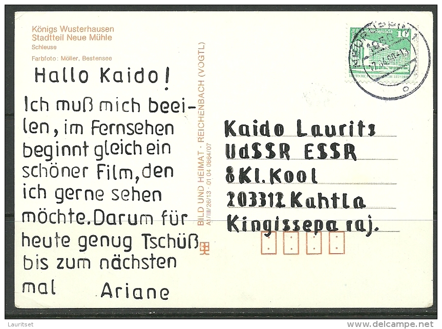 Deutschland Ansichtskarte Königs Wusterhausen 1990 Nach Estland Gesendet - Wusterhausen