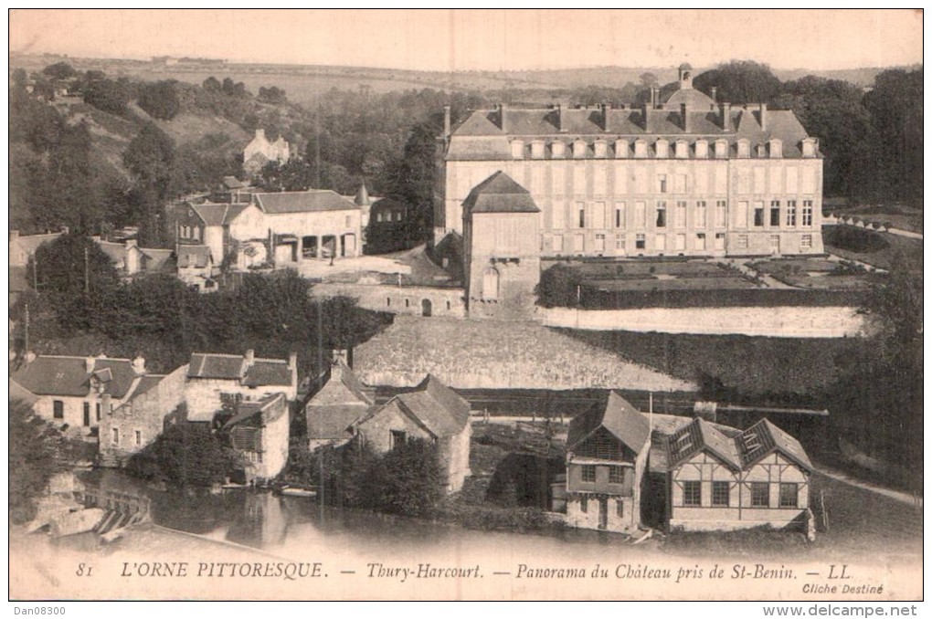 14 THURY HARCOURT PANORAMA DU CHATEAU PRIS DE ST BENIN PAS CIRCULEE - Thury Harcourt