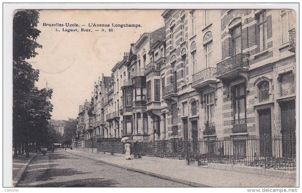 UKKEL-UCCLE-AVENUE LONGCHAMPS-EDIT.-LAGAERT-BRUXELLES-CARTE ENVOYEE-VOYEZ 2 SCANS-RARE! ! - Uccle - Ukkel