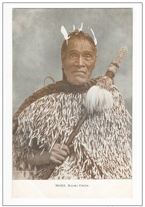 New Zealand (NZ), Maori Chief Mohi, Carved Staff Or Spear (Taiaha), Postcard - New Zealand