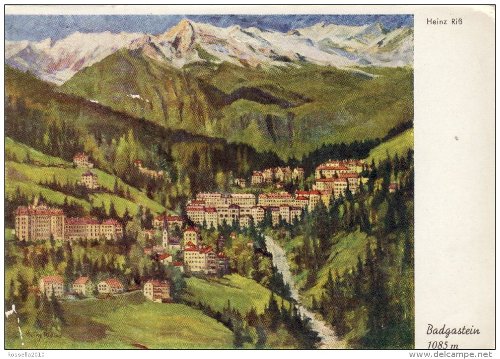 Cartolina Illustratore Illustrateur Signed AUSTRIA OSTERREICH AUTRICHE BADGASTEIN Postcard Carte Postale Ansichtskarte - Bad Gastein