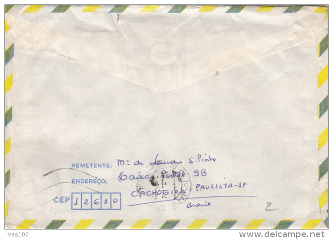 STAMPS ON COVER, NICE FRANKING, FLOWERS, YANOMAMI INDIAN, 1991, BRAZIL - Covers & Documents