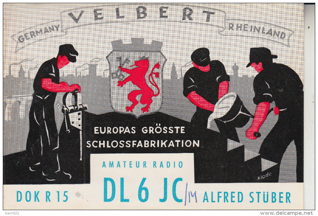 5620 VELBERT, QSL-Karte - Velbert