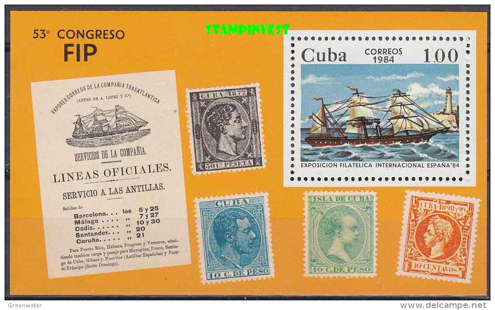 Cuba 1984 FIP/Sailing Ship M/s ** Mnh (13618 - Oblitérés