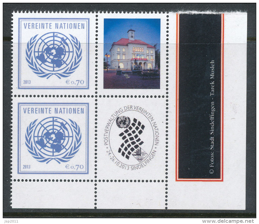 UN Vienna 2013. Sindelfingen. Vertical Pair With Lables From Personalized Sheet,  MNH ** - Unused Stamps