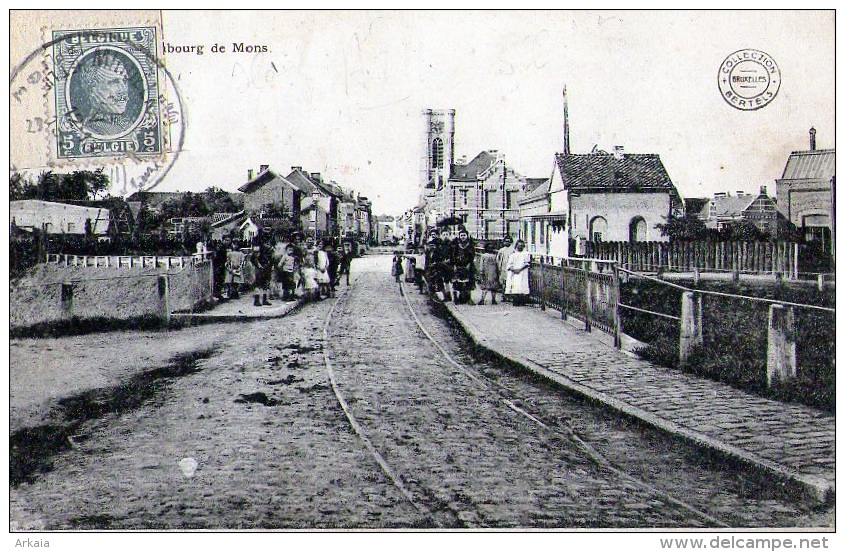 Ath : Faubourg De Mons - Carte Animée (1910) - Ath