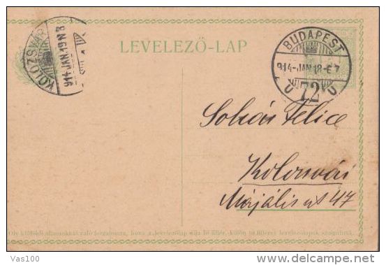 COAT OF ARMS, PC STATIONERY, ENTIER POSTAL, 1914, HUNGARY - Storia Postale