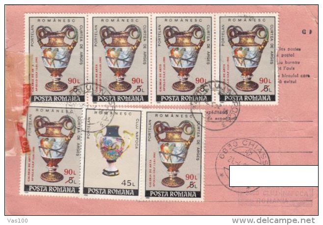 STAMPS ON RECEIVING CONFIRMATION, NICE FRANKING, PORCELAIN, 1992, ROMANIA - Lettres & Documents