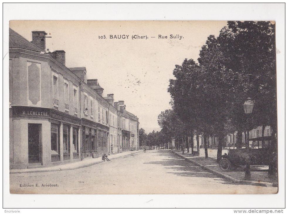 Cpa BAUGY Rue Sully Lemeuthe Boulangerie - Ed Ariotout 105 - Baugy