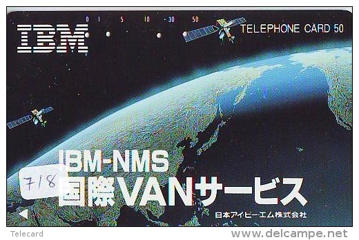 Télécarte Japon SATELLITE (718) ESPACE * TERRESTRE * MAPPEMONDE * TELEFONKARTE * Phonecard JAPAN * - Espace