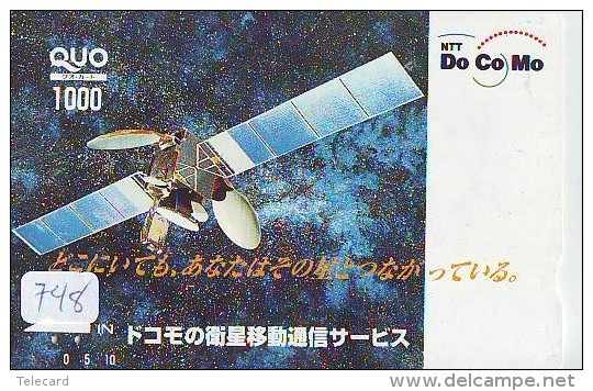 Télécarte Japon SATELLITE (748) ESPACE * TERRESTRE * MAPPEMONDE * TELEFONKARTE * Phonecard JAPAN * - Espace