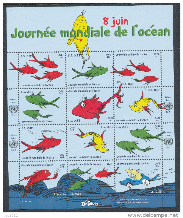 UN Geneva 2013. World Oceans Day Sheet, MNH** - Hojas Y Bloques