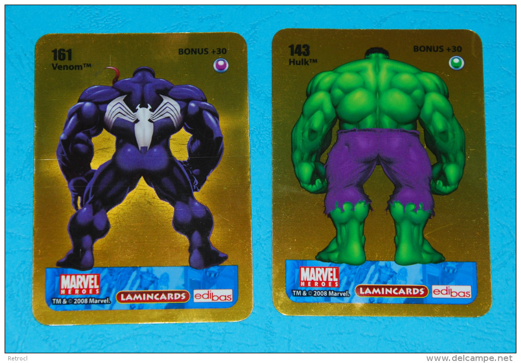 Small Collection Of 10 Marvel Heroes Lamincards- Edibas, 2008 - Marvel