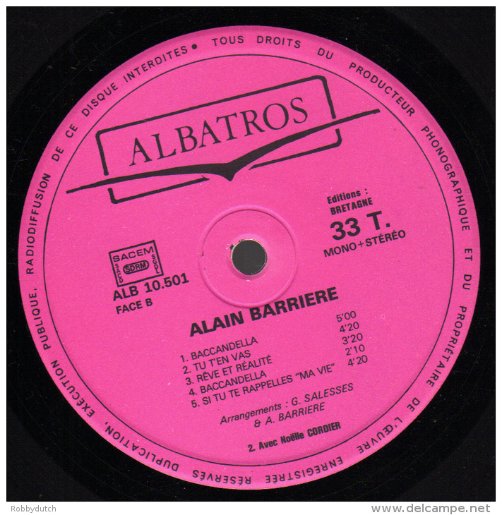 * LP *  ALAIN BARRIERE - SAME (France 1975) - Andere - Franstalig