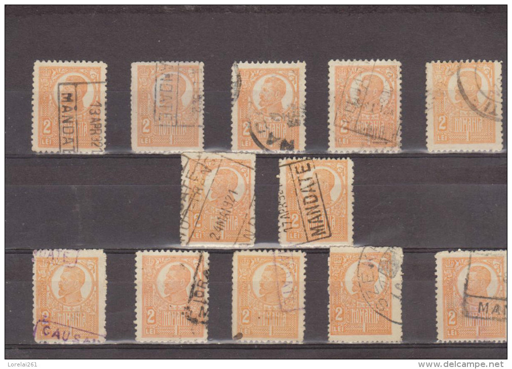 1919/1920 - FERDINAND I   Mi No 261Y  Et Yv No 284( Papier Blanche ) LOT X 12 - Used Stamps