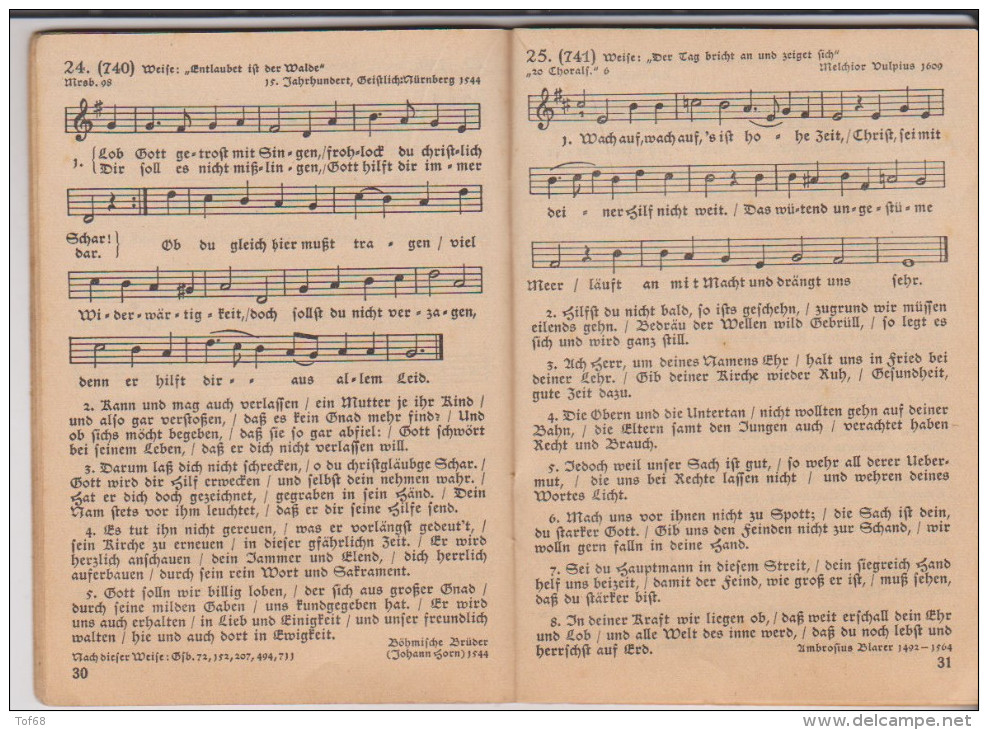 Kleine Heft Deutsche Kirchenlieder 1936 - Cristianismo