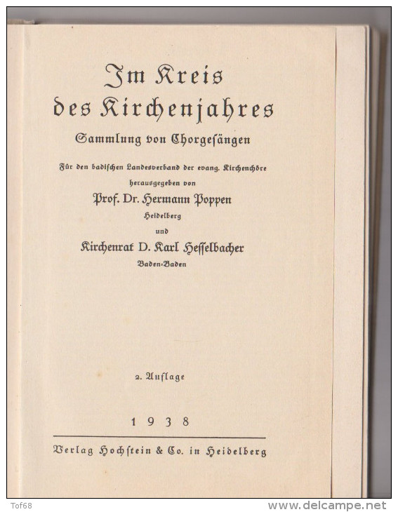 Im Kreis Der Kirchenjahres 1938 Lieder Buch - Christianisme