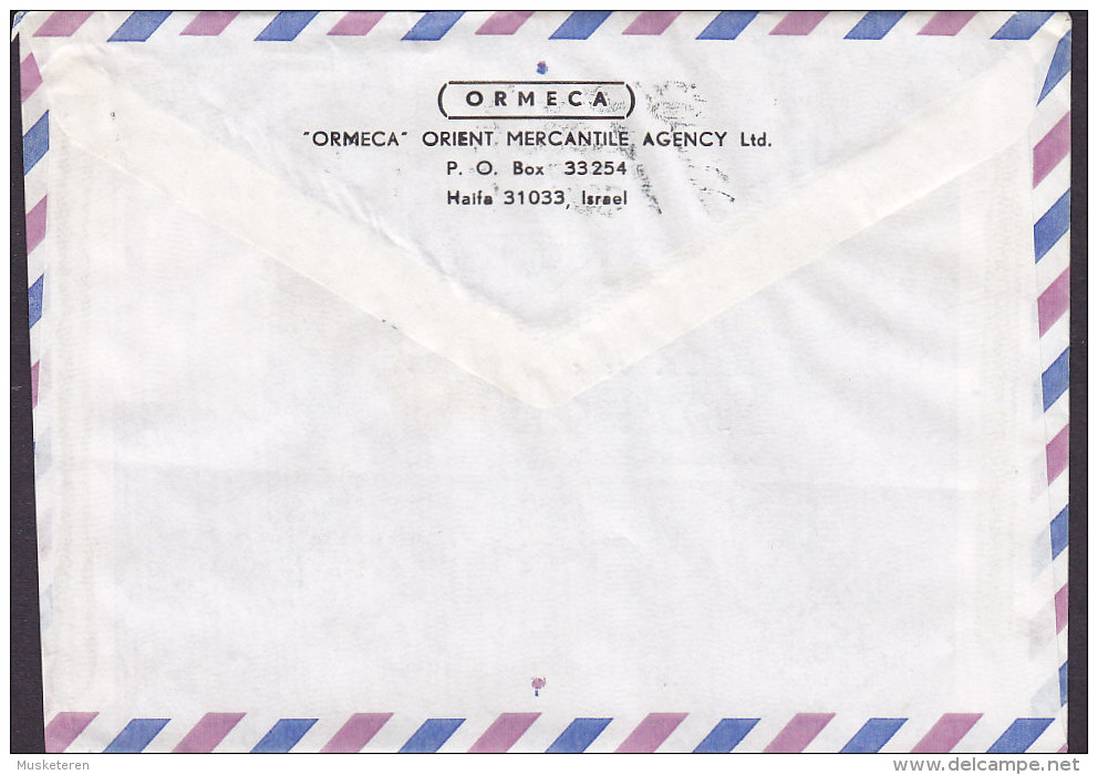 Israel Airmail "ORMECA" Orient Mercantile Agency Ltd., HAIFA 1979 Cover Lettera To Denmark (2 Scans) - Aéreo