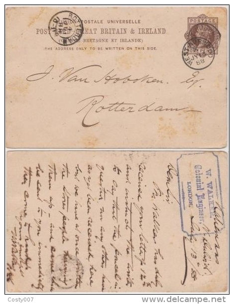 Great Britain 1888 Postal History Rare West Norwood To Rotterdam - 2 Heavy Creases D.397 - Cartas & Documentos