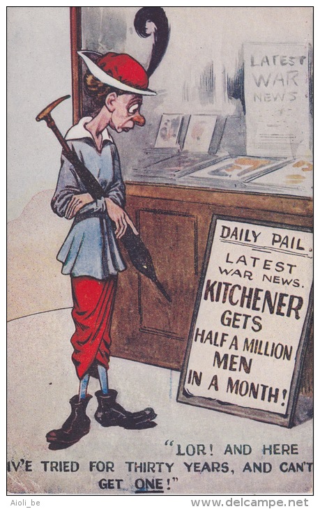 Daily Pail. Latest War News Kitchener Gets A Half Million Men In A Month! " Lor! And Her Iv'e Tried For Thirty Years,... - Humoristiques