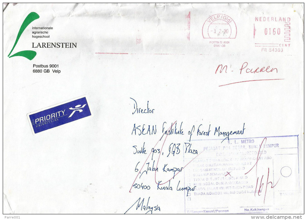 Malaysia 2000 Kuala Lumpur Left Instructional Handstamp Cover - Malaysia (1964-...)