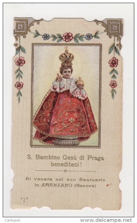 ^ SANTINO HOLY CARD CANIVET S. SAN BAMBINO GESU' DI PRAGA ARENZANO GENOVA 195 - Andachtsbilder