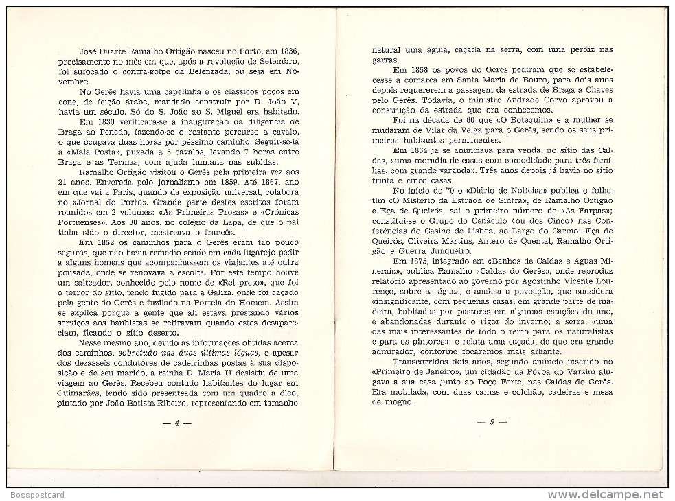 Gerês - "Ramalho Ortigão E O Gerês" Por Ernesto De Vasconcelos, 1ª Edição - Culture